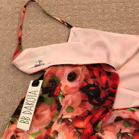 BB Dakota “Poppy Red” Floral Slip Dress sz 8 - Picture 5 of 5
